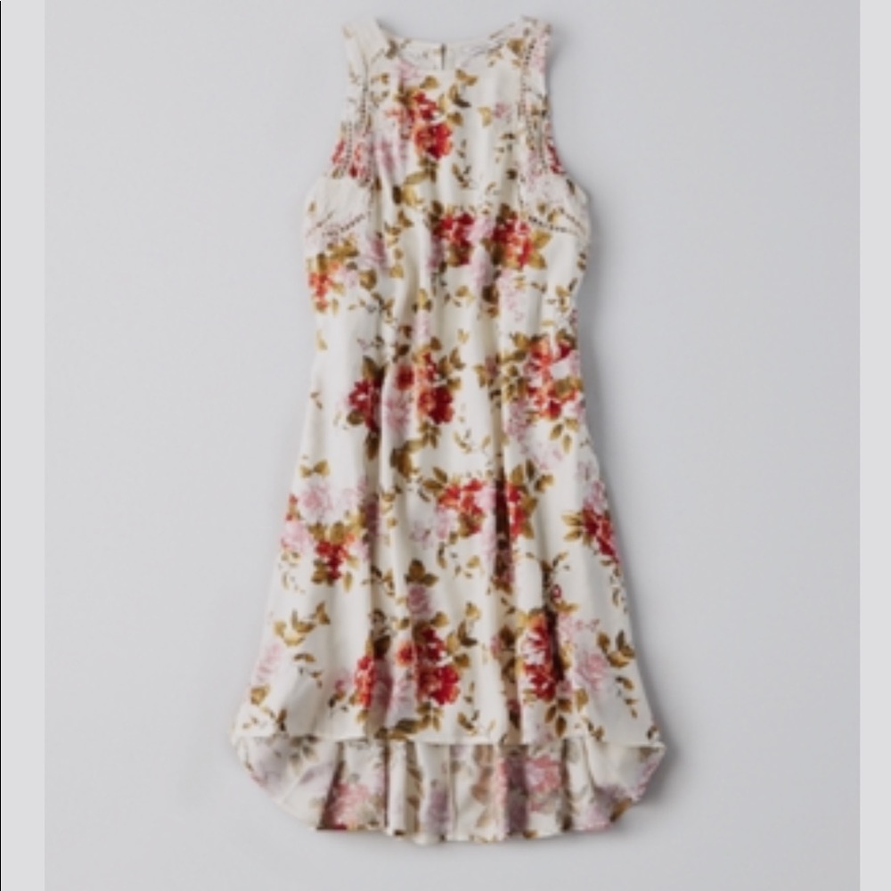 Floral side lace up dress